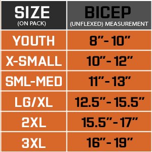 B-Driven Arm Compression Sleeve Size Chart